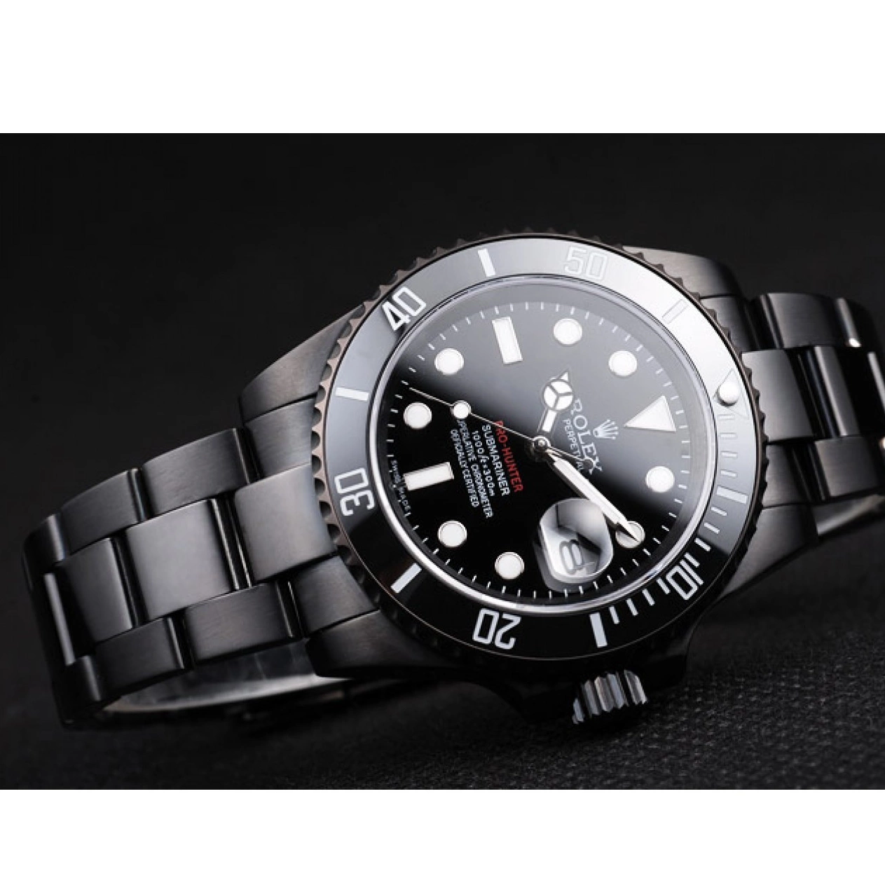 Rolex copies cheap Strap Rolex Black Steel Pro-Hunter Swiss Submariner Dial Black 0501